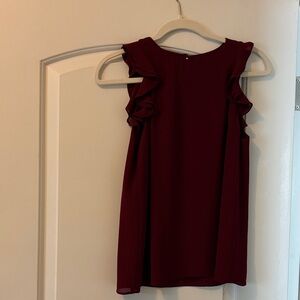 Elegant Burgundy Ruffle blouse